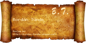 Bordán Tünde névjegykártya